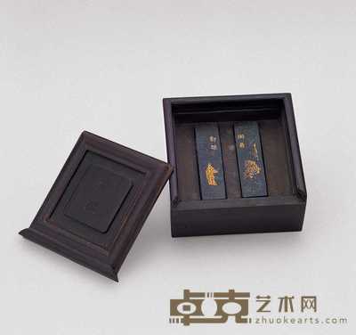 清光绪 费晓楼墨(一对) 长7cm